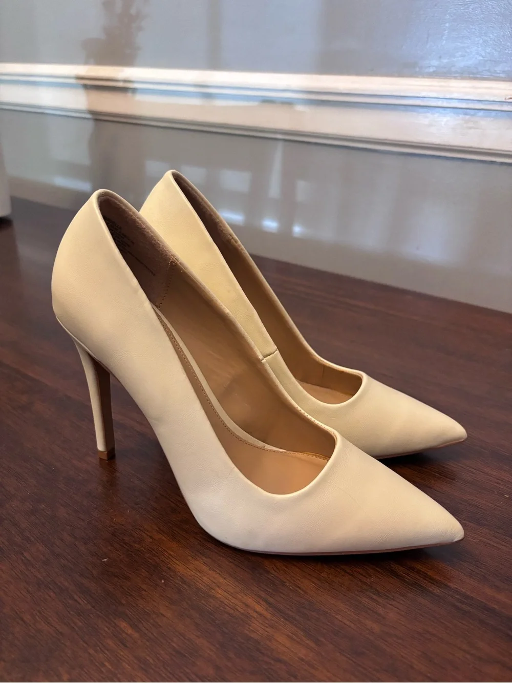jf j.ferrar Cream Pointed-Toe Stiletto Pumps